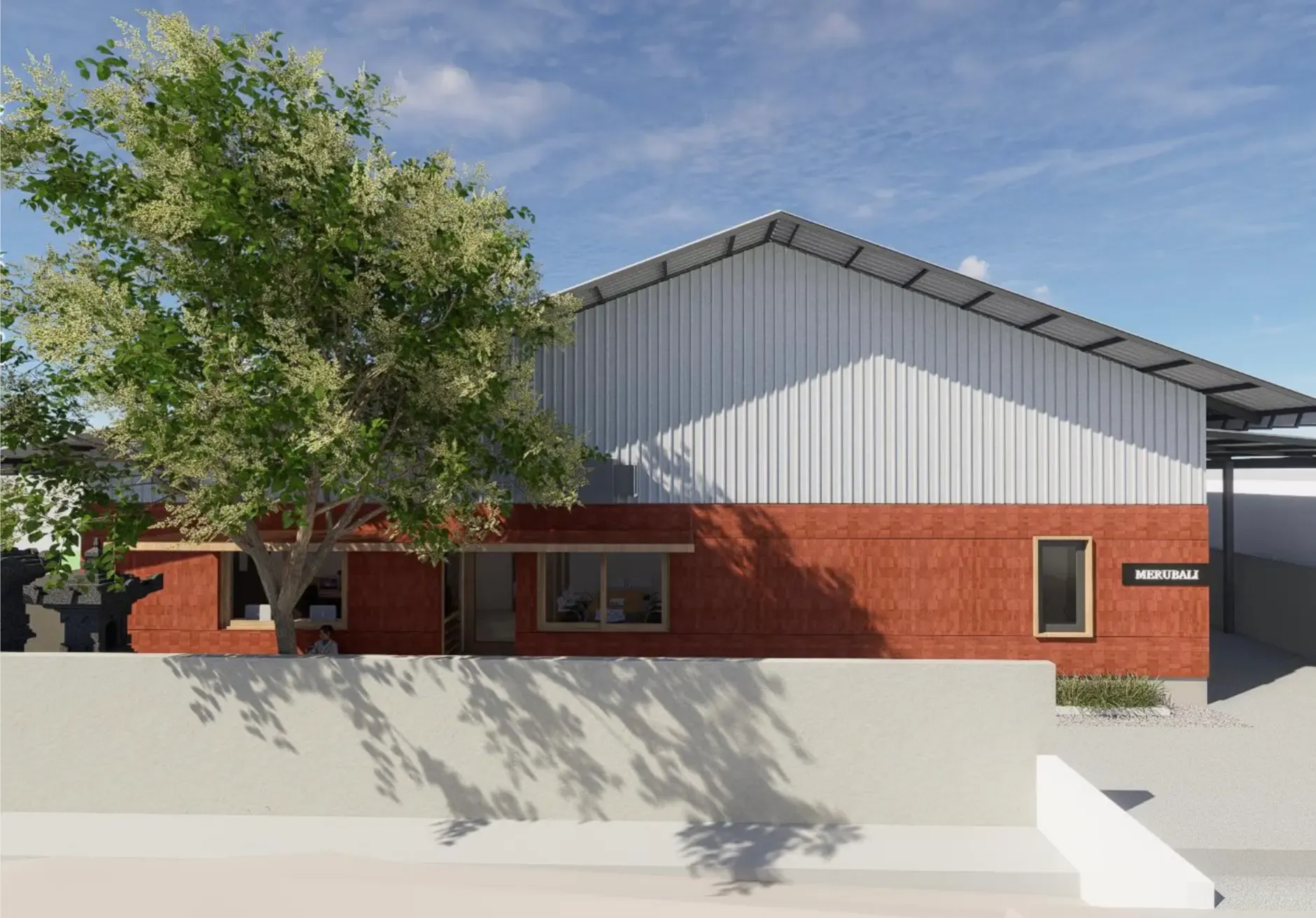 Rendering of the new Merubali factory building